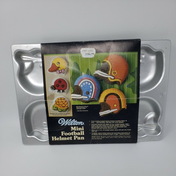 Wilton Other - WILTON‎ MINI FOOTBALL HELMET PAN 1984 NEW OLD STOCK #2105-4308 WITH INSTRUCTIONS
